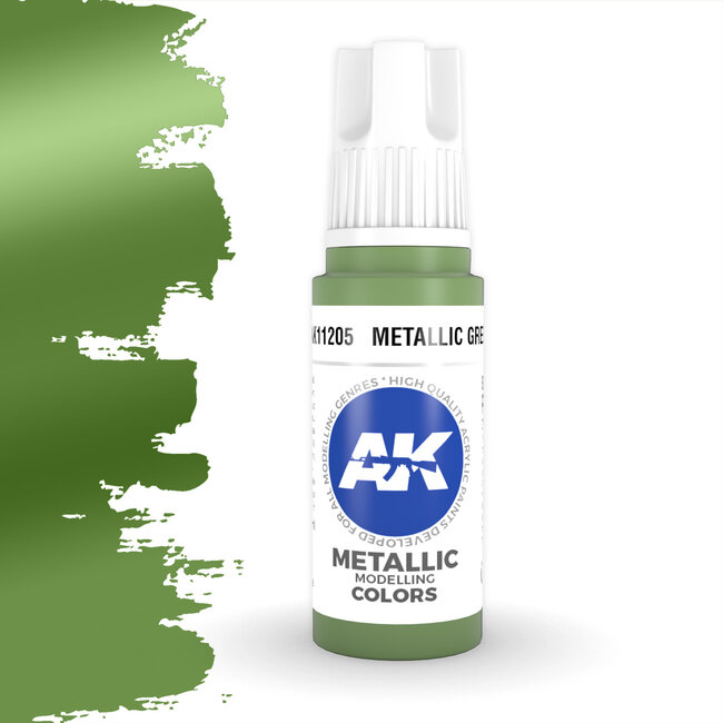 AK interactive Metallic Green Metallic Modelling Colors - 17ml - AK11205