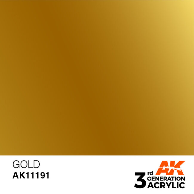 AK interactive Gold Metallic Modelling Colors - 17ml - AK11191