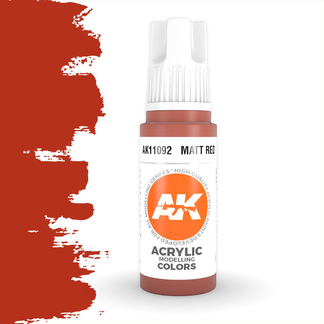 AK interactive Matt Red Acrylic Modelling Colors - 17ml - AK11092