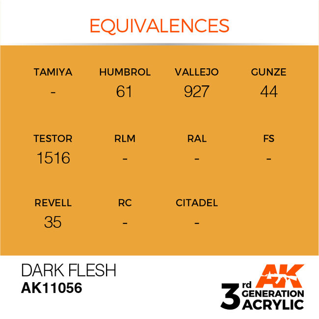 AK interactive Dark Flesh Acrylic Modeling Colors - 17ml - AK11056