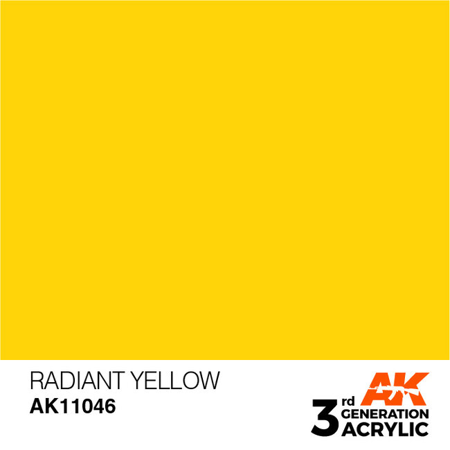 AK interactive Radiant Yellow Acrylic Modelling Colors - 17ml - AK11046