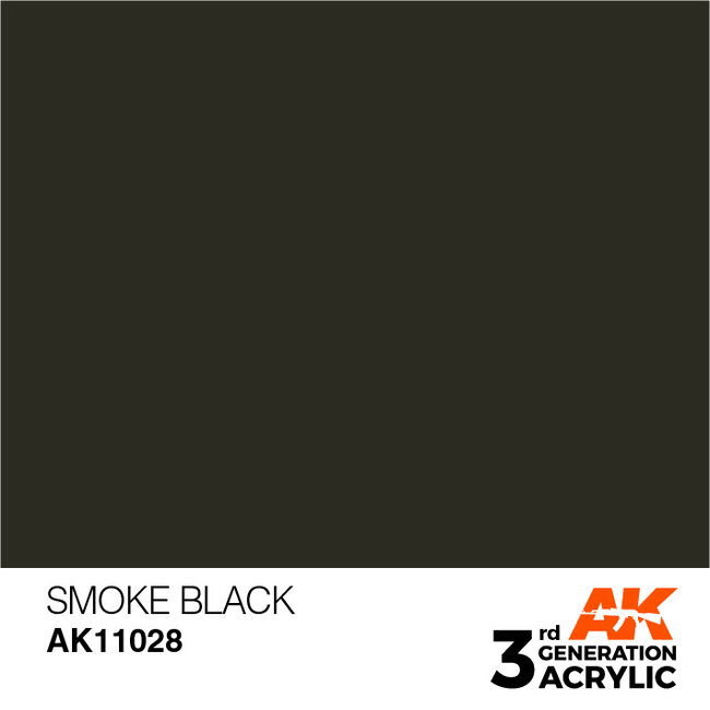 AK interactive Smoke Black Acrylic Modelling Colors - 17ml - AK11028