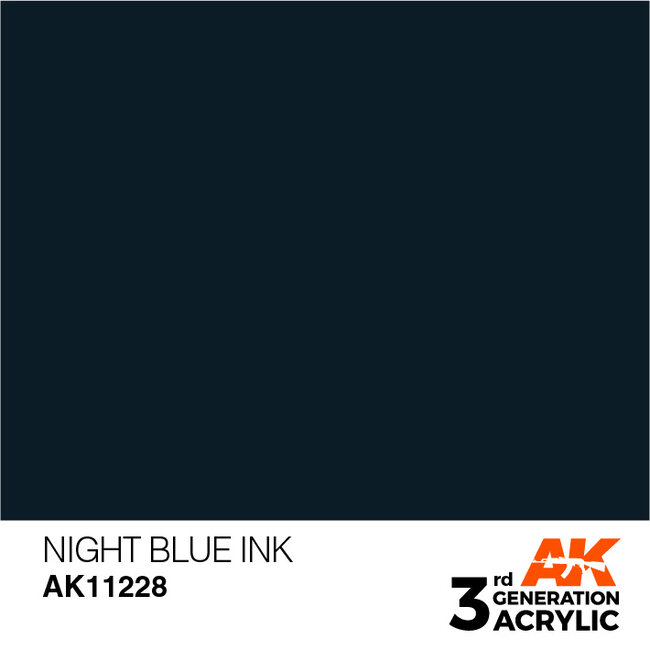 AK interactive Night Blue Ink Ink Modelling Colors - 17ml - AK11228