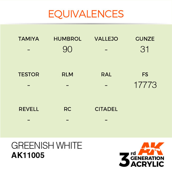 AK interactive Greenish White Acrylic Modelling Colors - 17ml - AK11005