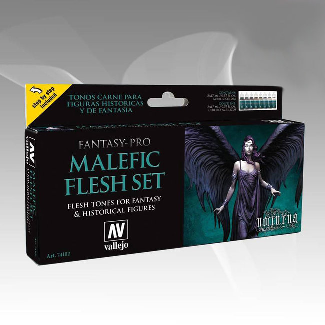 Vallejo Fantasy-Pro Malefic Flesh Set - 8 colors - 17ml - 74102