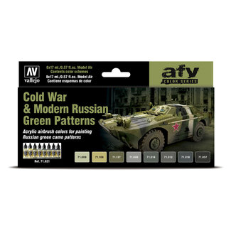 Vallejo Model Air AFV Series Cold War & Modern Russian Green Patterns - 8 kleuren - 17ml - 71621 - image