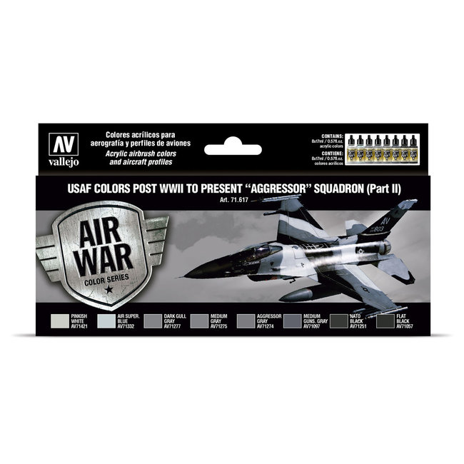 Vallejo Model Air - Air War - USAF colors post WWII to present Aggressor Squadron Part II - 8 colors - 17ml - VAL-71617