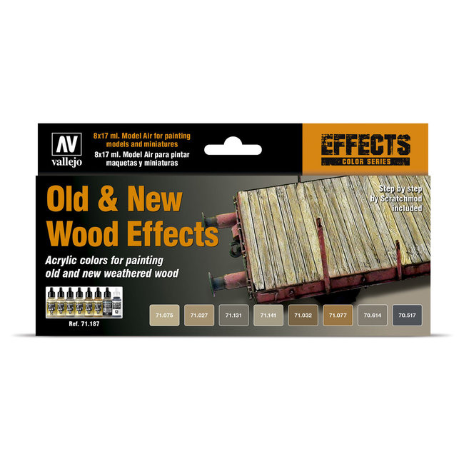 Vallejo Model Air Old & New Wood Effects - 8 colors - 17ml - 71187