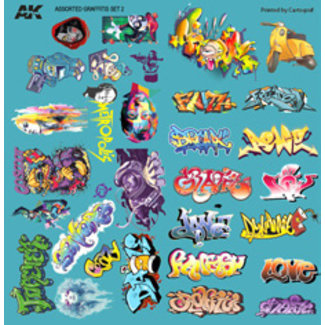 AK interactive Assorted Graffiti Decals - AK9091 - image