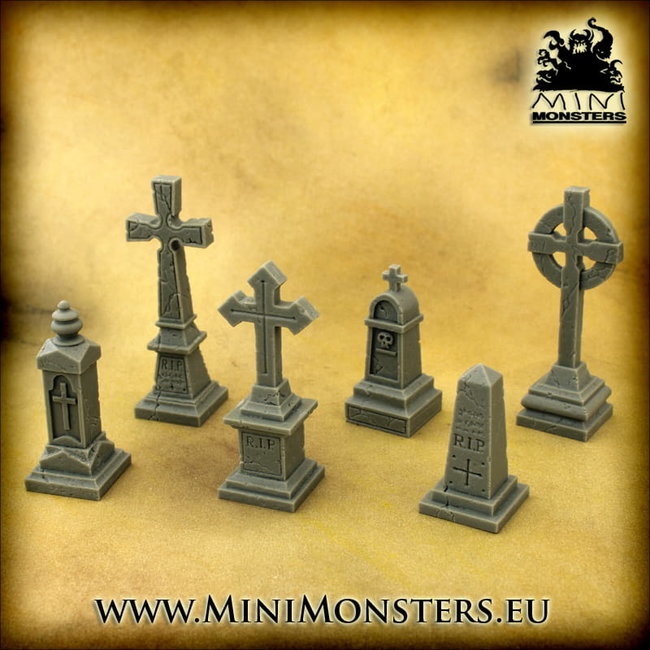 Mini Monsters Mini Monsters Cemetery Monuments - 6x - MM-0106