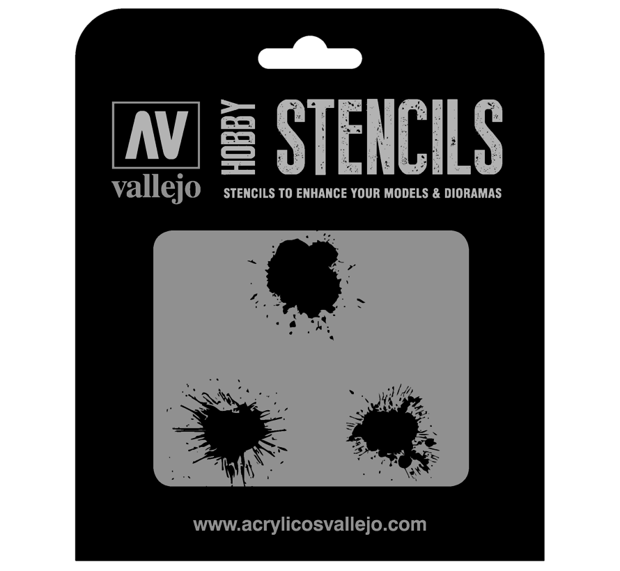 Vallejo Paint Stains 1/35 Texture Effects Airbrush Stencil ST