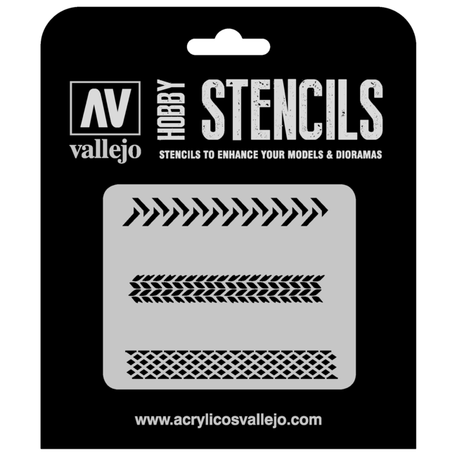 Vallejo Vallejo Tyre Markings - 1/35 - Texture Effects Airbrush Stencil - ST-TX002
