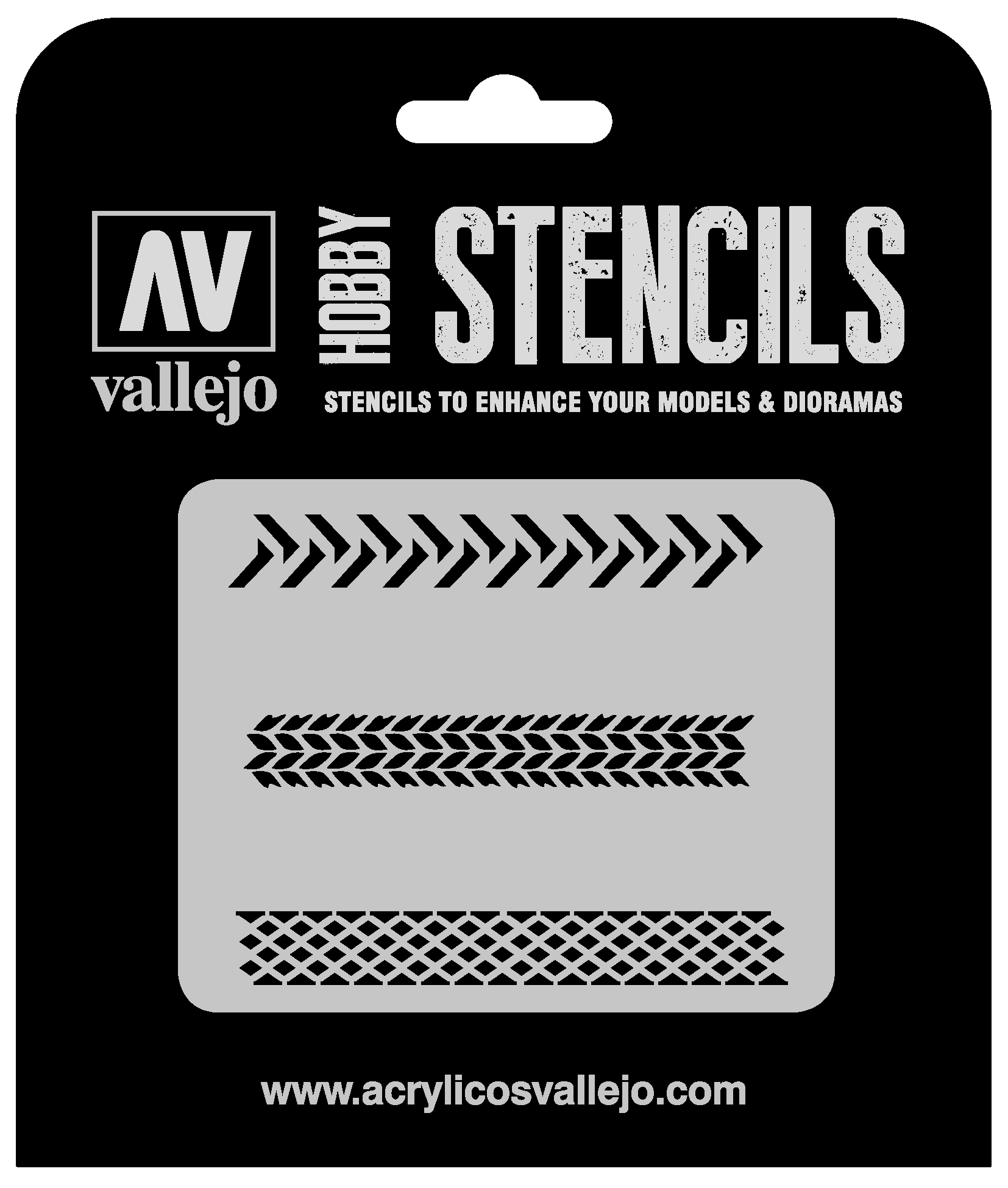 Vallejo Tire Markings 1/35 Texture Effects Airbrush Stencil ST