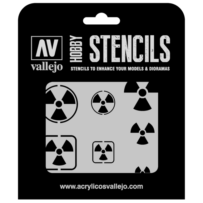 Vallejo Vallejo Radioactivity Signs - Sci-Fi & Fantasy Airbrush Stencil - ST-SF005