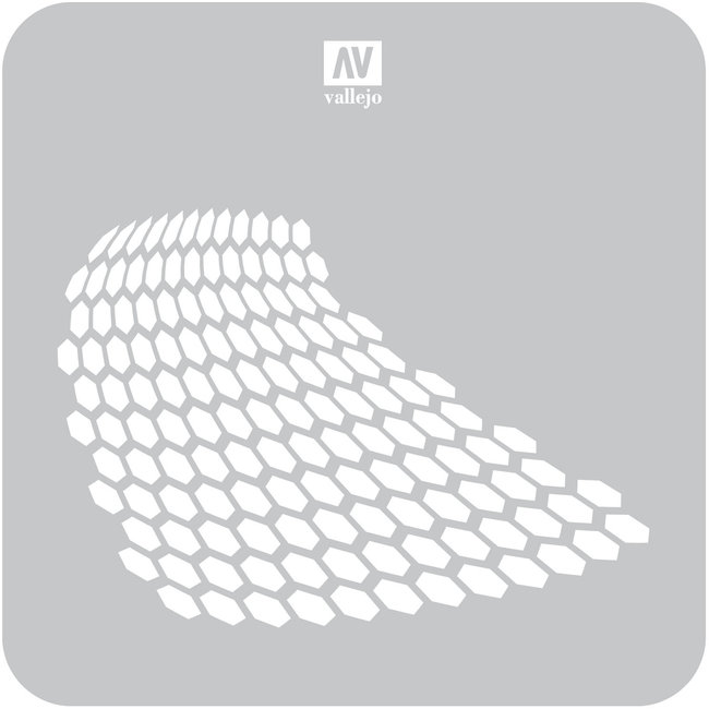 Vallejo Vallejo Distorted Honeycomb - Sci-Fi & Fantasy Airbrush Stencil - ST-SF003