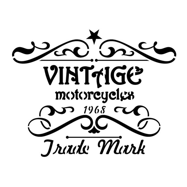 Vallejo Vallejo Vintage Motorcycles Sign - 1/35 - Lettering & Signs Airbrush Stencil - ST-LET005