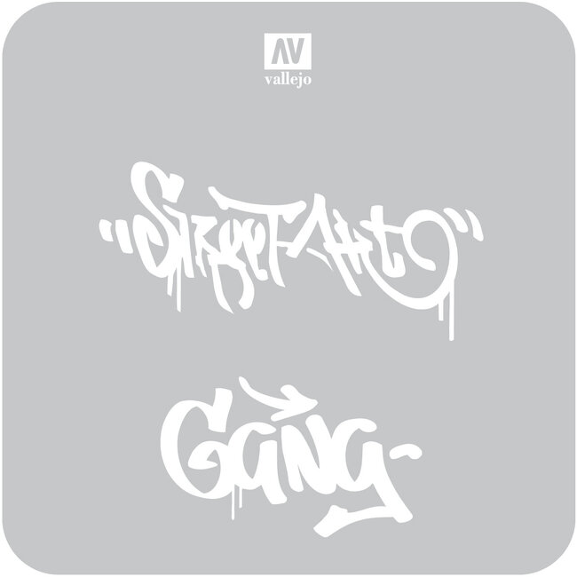 Vallejo Vallejo Street Art Num. 2 - 1/35 - Lettering & Signs Airbrush Stencil - ST-LET004