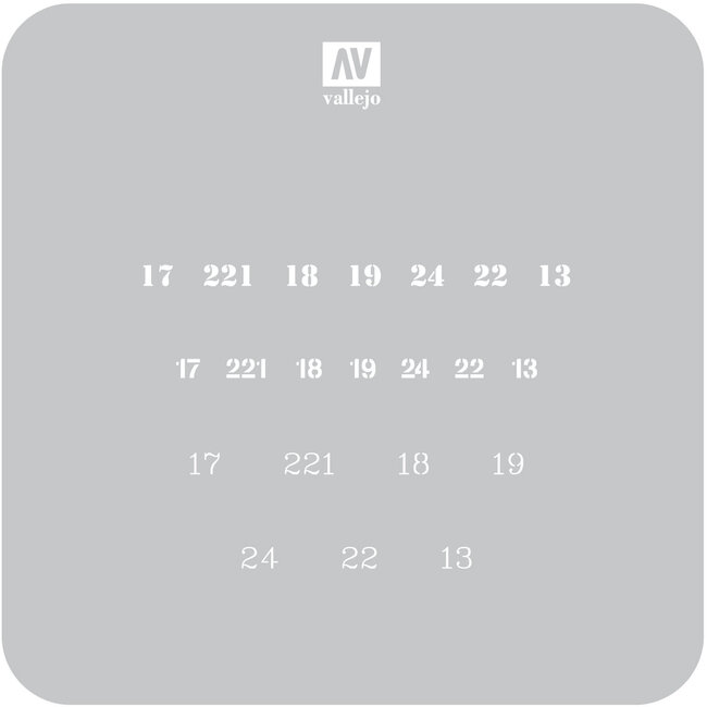 Vallejo Vallejo Soviet Numbers WWII - 1/35 - AFV Markings Airbrush Stencil - ST-AFV003