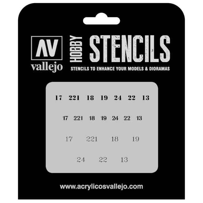 Vallejo Vallejo Soviet Numbers WWII - 1/35 - AFV Markings Airbrush Stencil - ST-AFV003