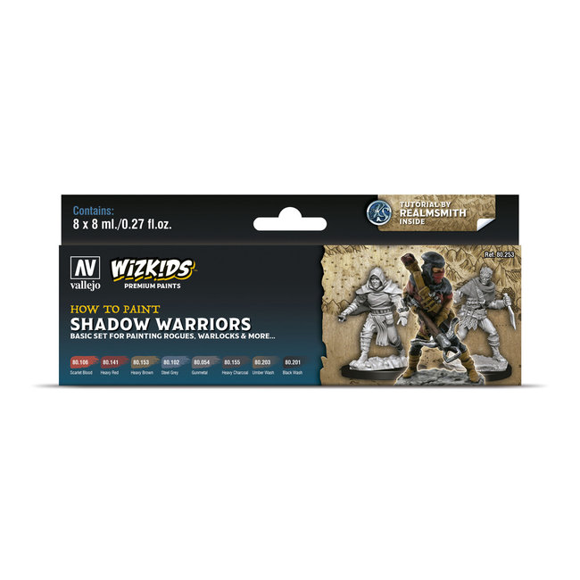 Vallejo Vallejo Shadow Warriors - Wizkids Premium Paints - 8 colors - 8ml - 80253