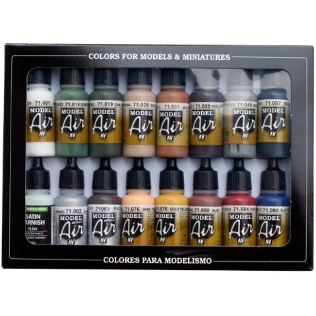 Vallejo Model Air Railway Colors - 16 kleuren - 17ml - 71191