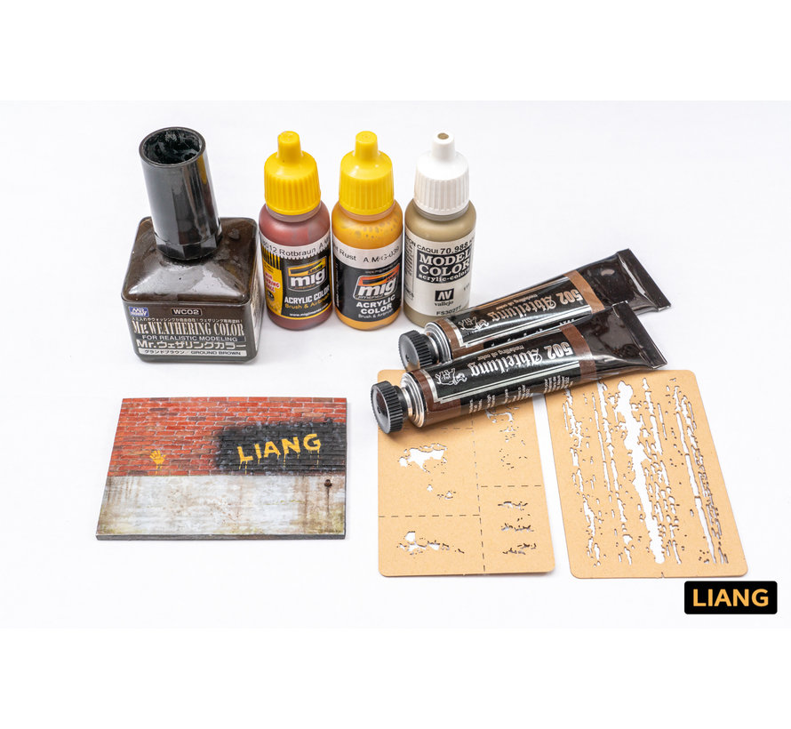 Liang Paint Crack Effects Airbrush Stencils - LIANG-0008