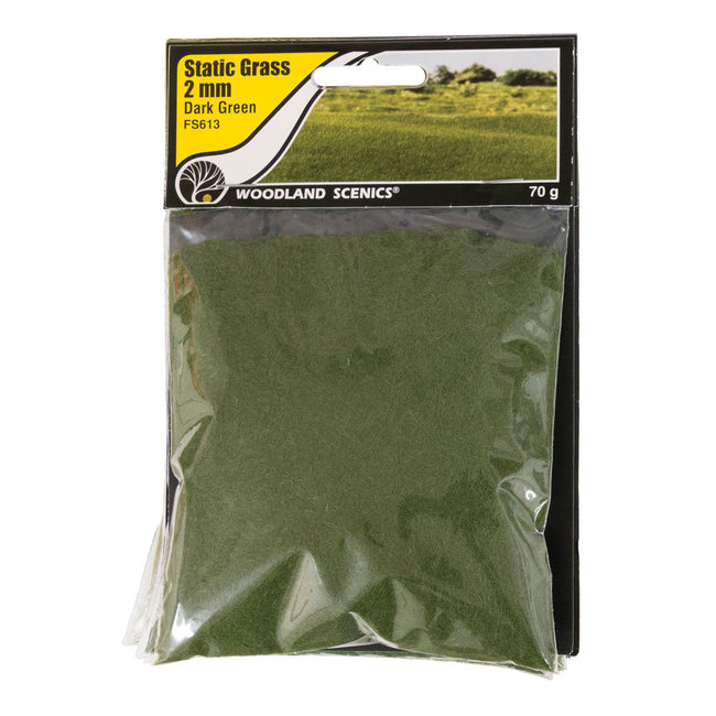 Woodland Scenics Woodland Scenics Static Grass Dark Green 2mm - 70gr - FS613