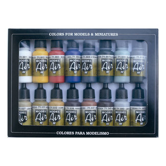 Vallejo Model Air Basic Color Set - 16 kleuren - 17ml - 71178