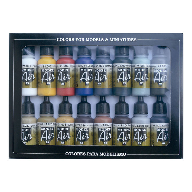 Vallejo Model Air Basic Color Set - 16 colors - 17ml - 71178