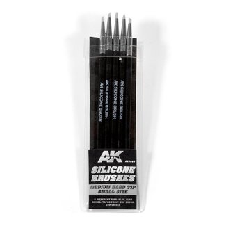 AK interactive Siliconen Brushes - Small - Medium Hard - 5x - AK9085