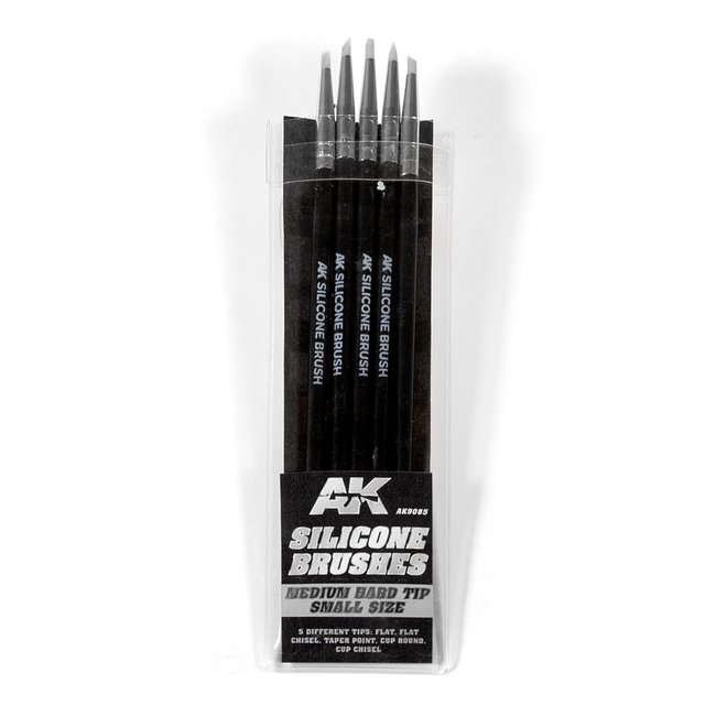 AK interactive AK interactive Siliconen Brushes - Small - Medium Hard - 5x - AK9085