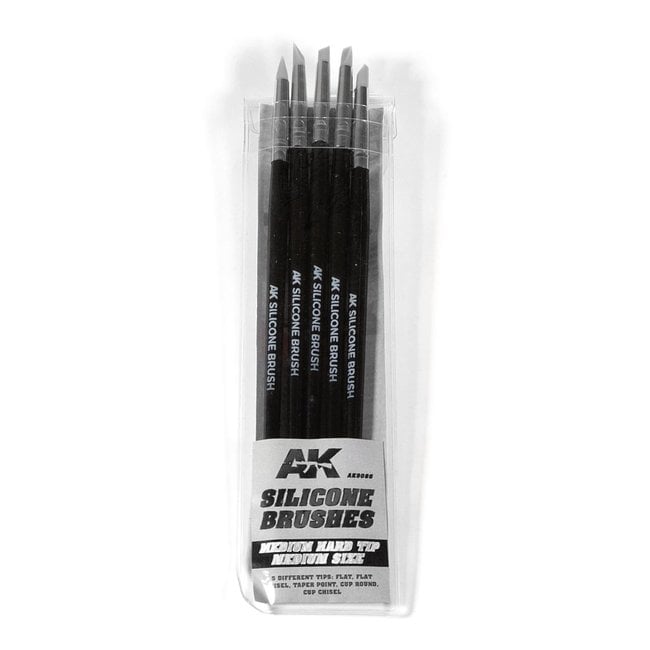 AK interactive AK interactive Siliconen Brushes - Medium - Medium Hard - 5x - AK9086