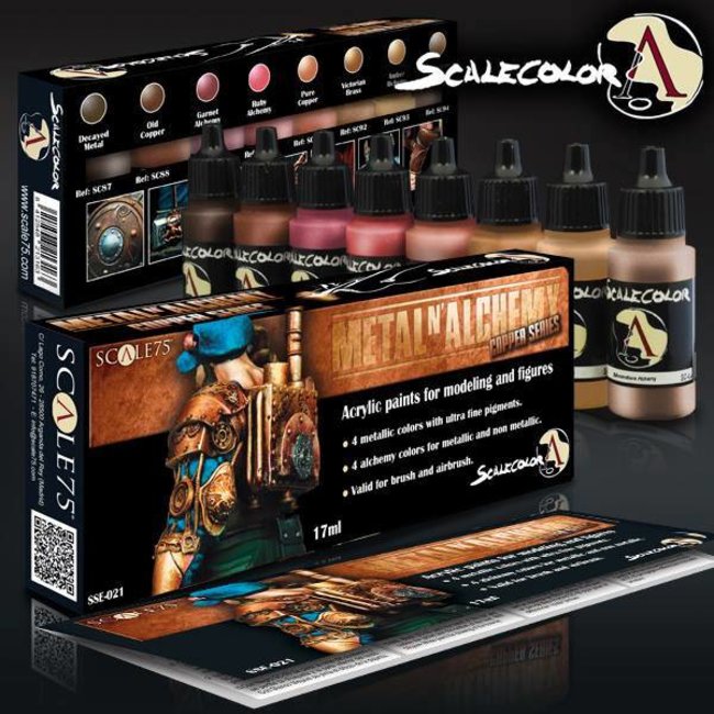 Scale 75 Metal'n Alchemy - Copper metallic paint set - 8 colors - 17ml - SSE-021