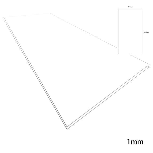 Evergreen Evergreen Plasticard White - 1mm - 152x292mm - 2x - 9040