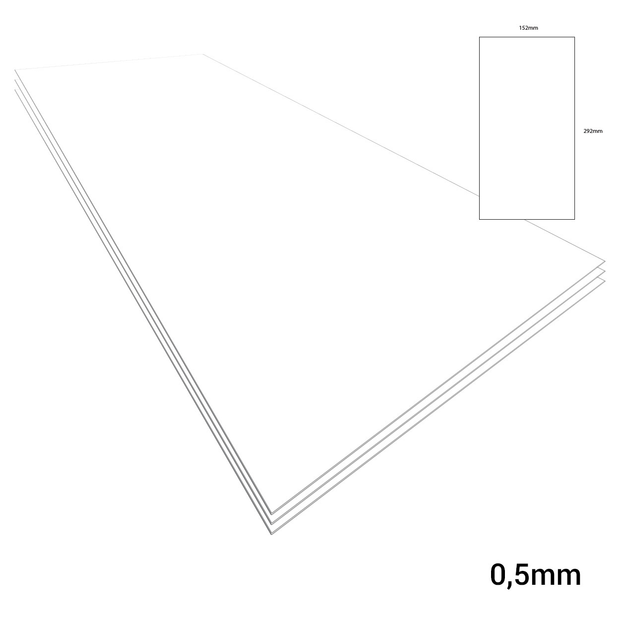 Evergreen Plasticard White - 0,5mm - 152x292mm - 3x - 9020 - - Scenery ...