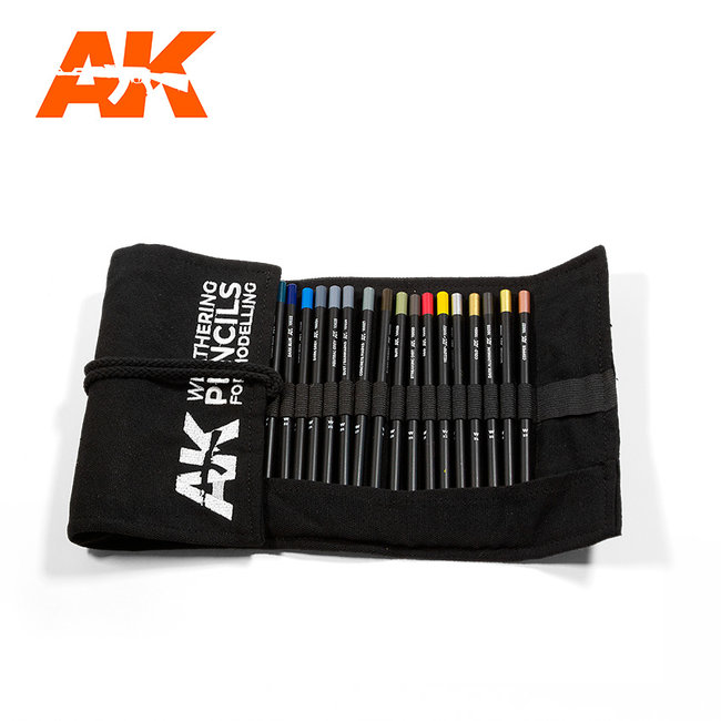 AK interactive AK interactive Weathering Pencils Full Range Cloth Case - 37x - AK10048