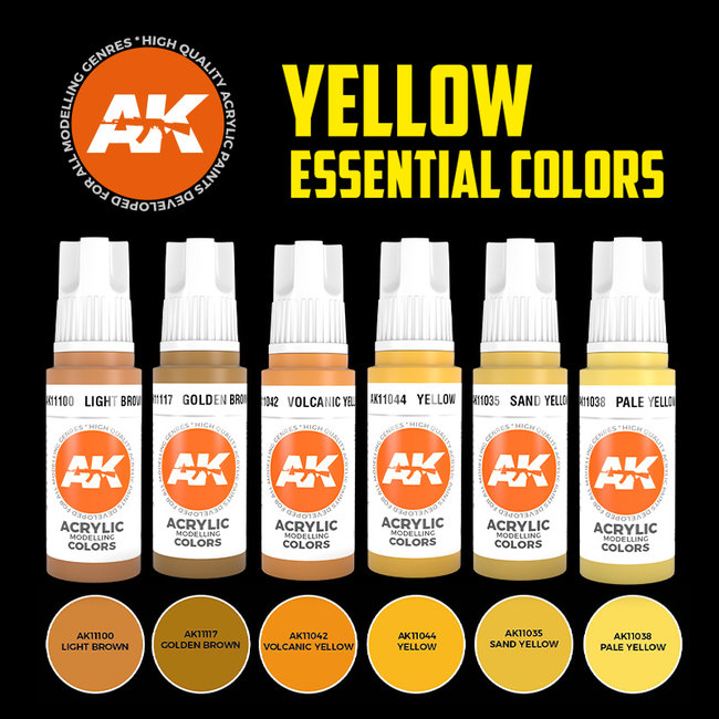 AK interactive AK interactive Yellow Essential Colors - 6 kleuren - 17ml - AK11615