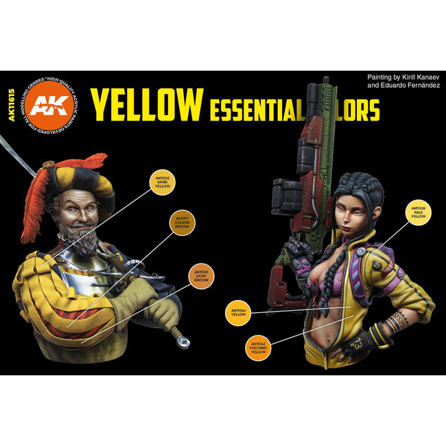 AK interactive AK interactive Yellow Essential Colors - 6 kleuren - 17ml - AK11615