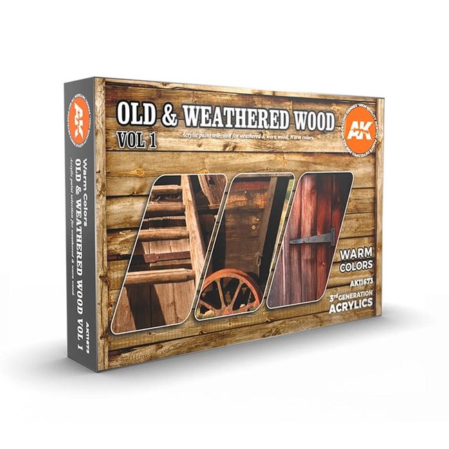 AK interactive AK interactive Old & Weathered Wood Volume 1 - 6 kleuren - 17ml - AK11673