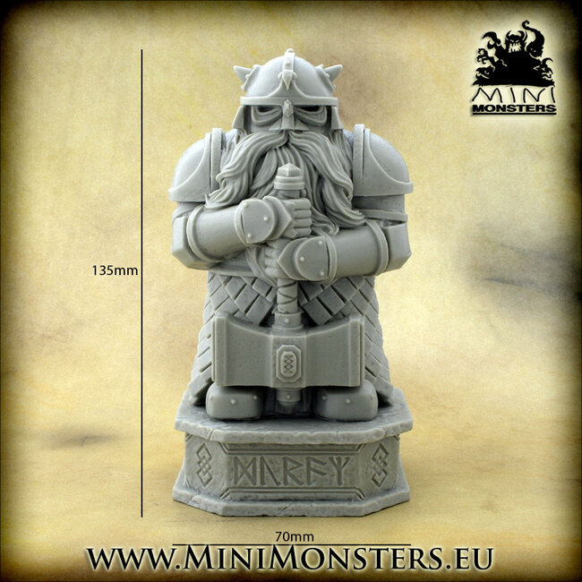 Mini Monsters Mini Monsters Dwarf Warrior Statue - MM-0017
