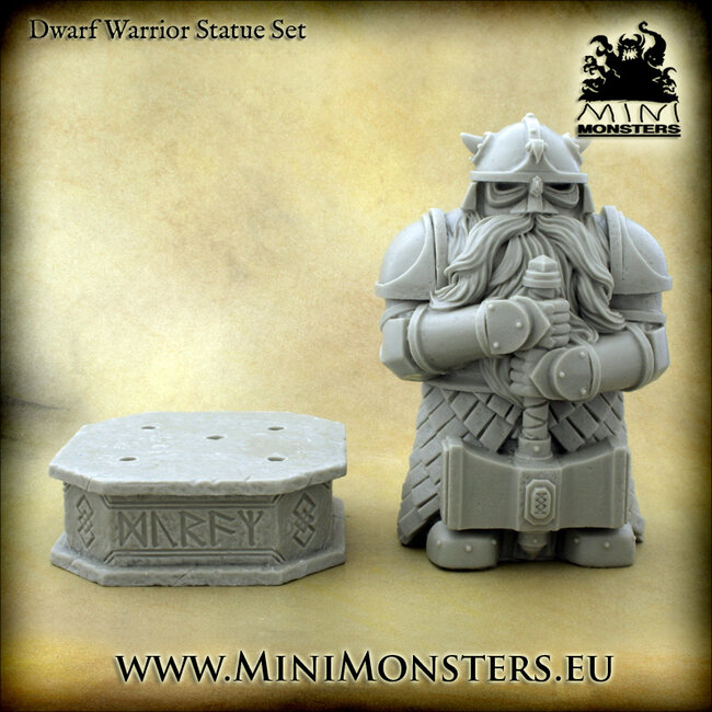 Mini Monsters Mini Monsters Dwarf Warrior Statue - MM-0017