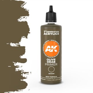 AK interactive Olive Drab Surface Primer 3rd generation - 100ml - AK11249 - image