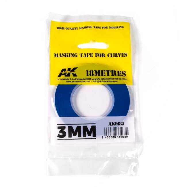 AK interactive Blue masking Tape for curves 3 mm - AK9183