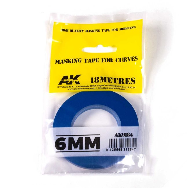 AK interactive Blue masking Tape for curves 6mm - AK9184