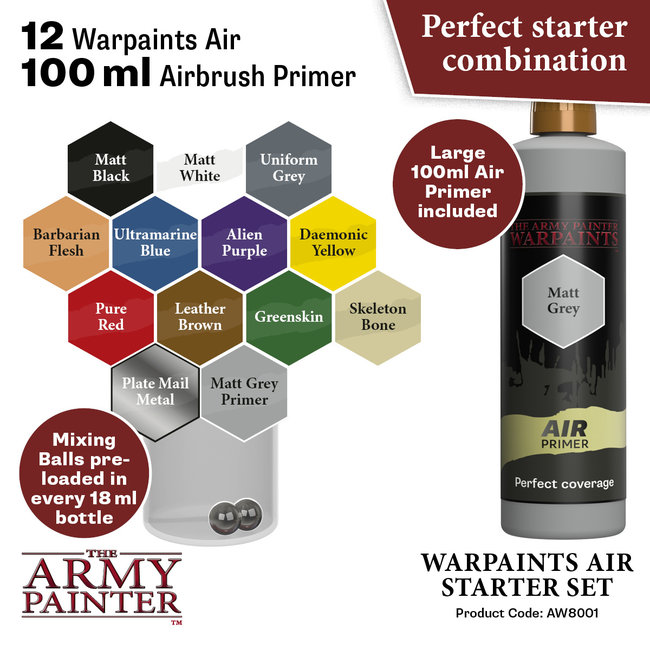 The Army Painter Warpaints Air Starter Set - 12 kleuren - 18ml - AW8001