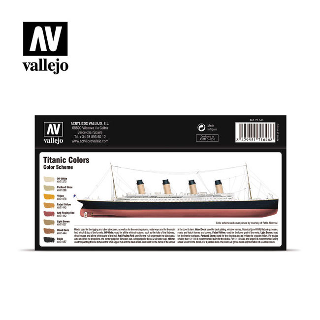Vallejo Vallejo Model Air Titanic Colors - 8 colors - 17ml - 71646
