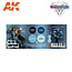 AK interactive Blue Armor Wargame Color Set - 4 colors - 17ml - AK1063