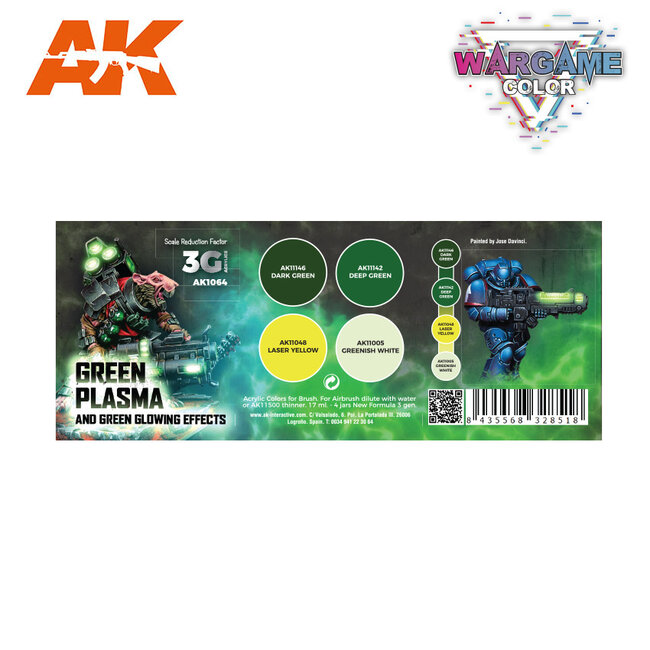 AK interactive Green Plasma and Glowing Effect Wargame Color Set - 4 kleuren - 17ml - AK1064