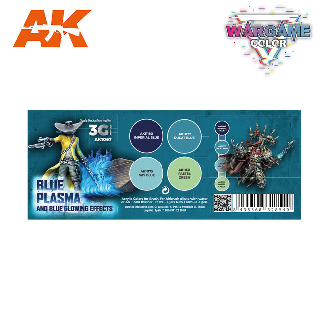 AK interactive Blue Plasma and Glowing Effect Wargame Color Set - 4 colors - 17ml - AK1067