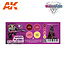 AK interactive Magenta Plasma and Glowing Effect Wargame Color Set - 4 colors - 17ml - AK1068